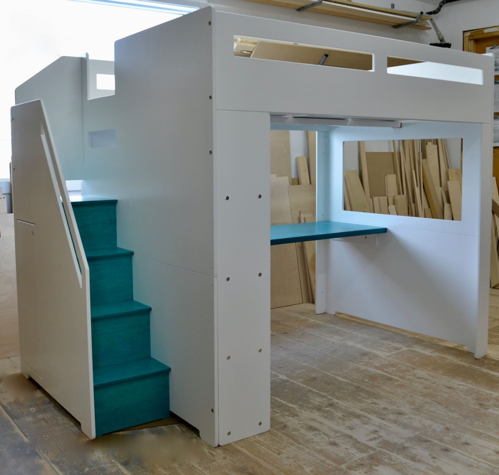 Modern Loft Bed With Storage for FULL Size Mattress Etsy Canada