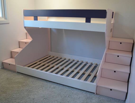 twin over full bunk bed with storage drawers