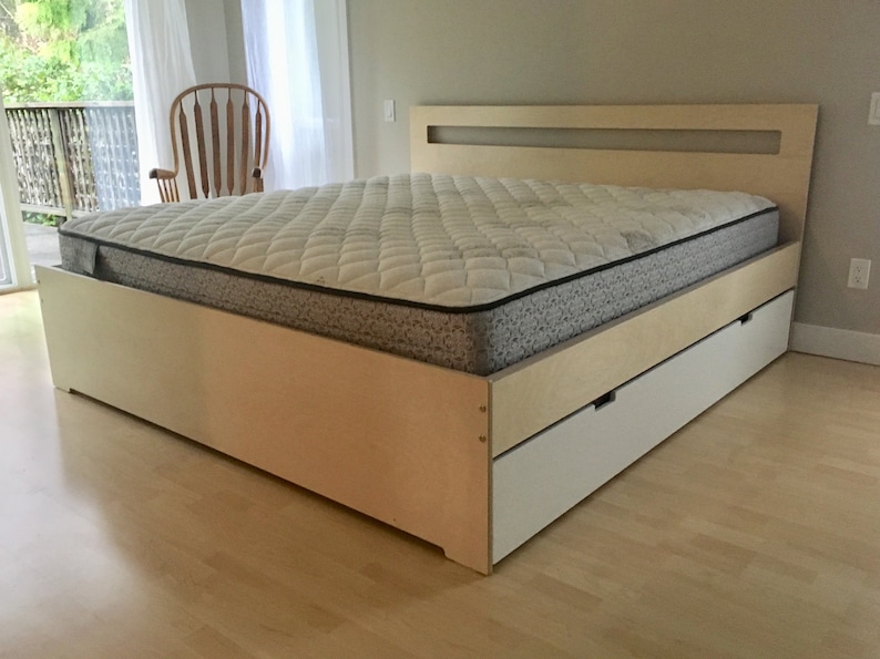 HOTEL King size bed with 2 twin size trundle beds underneath Etsy