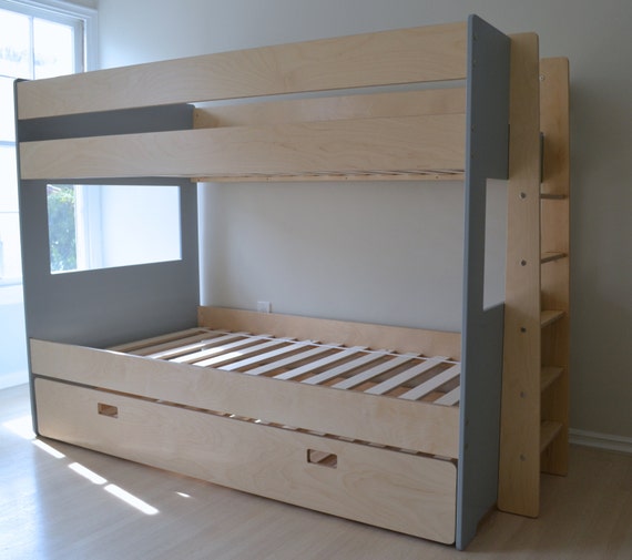 modern bunk bed with trundle