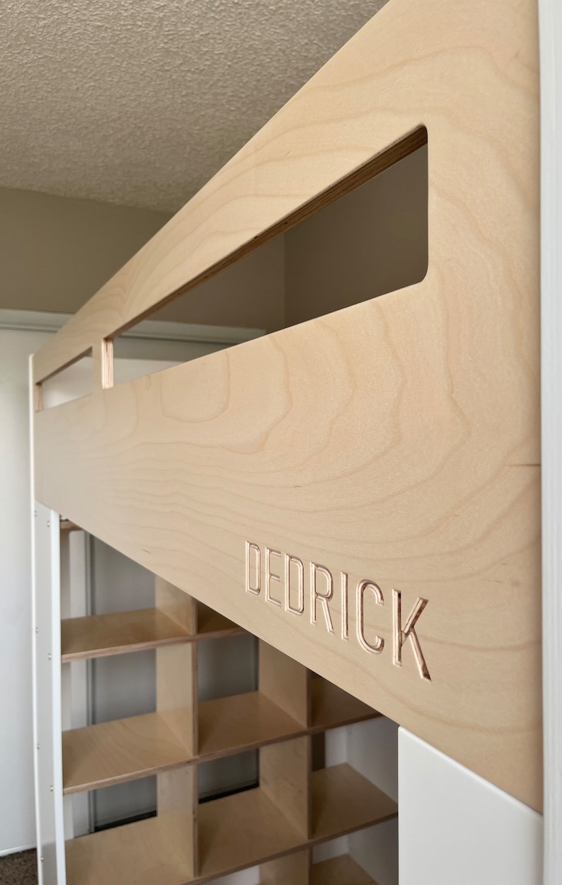 Personalized Twin/Single Adult Loft Bed with Cubed open shelving! image 5