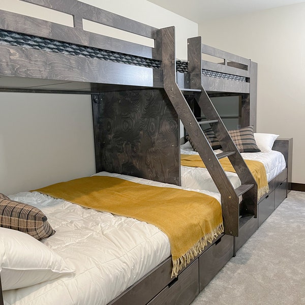 Queen Over Queen Bunk Bed Etsy