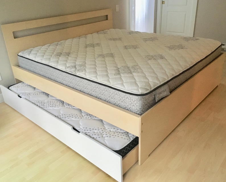 HOTEL King size bed with 2 twin size trundle beds underneath Etsy