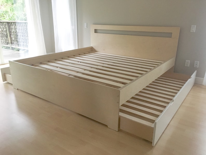 Tofino Hotel King Size Bed With 2 Twin Size Trundle Beds Underneath Etsy