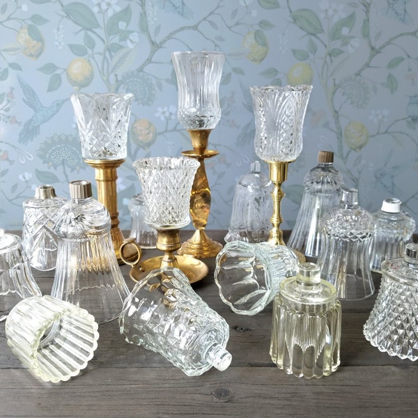 Assorted Clear Glass Votive Cup Singles - For Sconces & Candlesticks - Sold Separately - Vintage