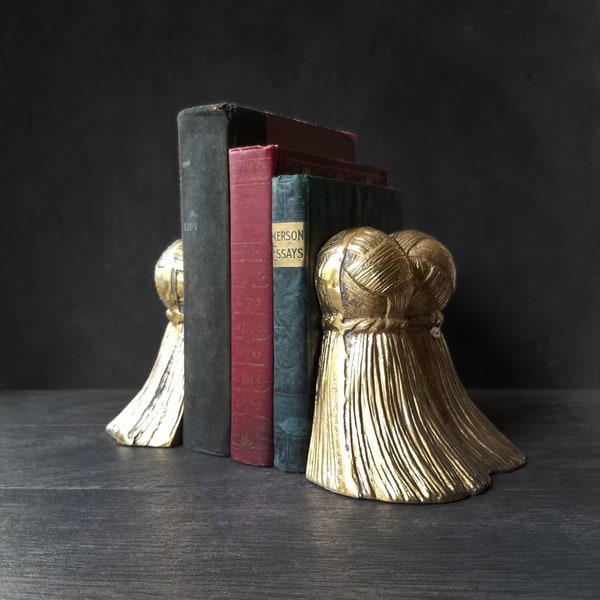 Vintage Brass Tassel Bookends - Set of Two