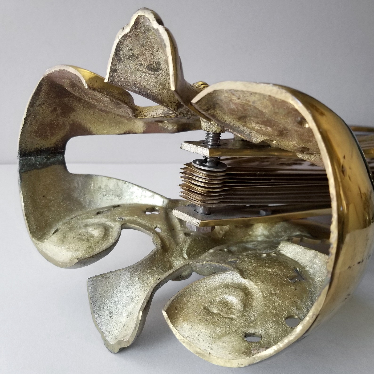 Brass Fireplace Screen Peacock Fan Fire Screen Griffin Etsy