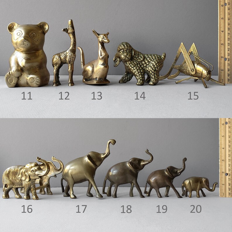 Assorted Brass Animal Figurines Your Choice Owls Rabbit Etsy