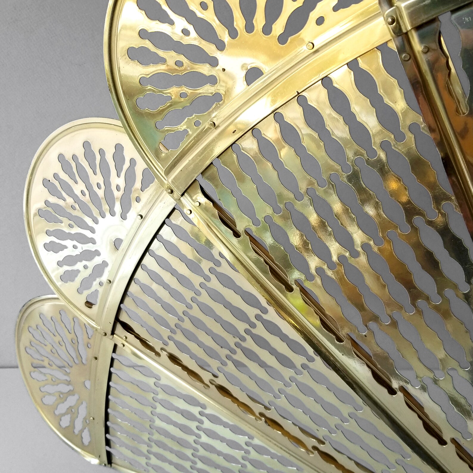 Brass Fireplace Screen Peacock Fan Fire Screen Griffin Etsy