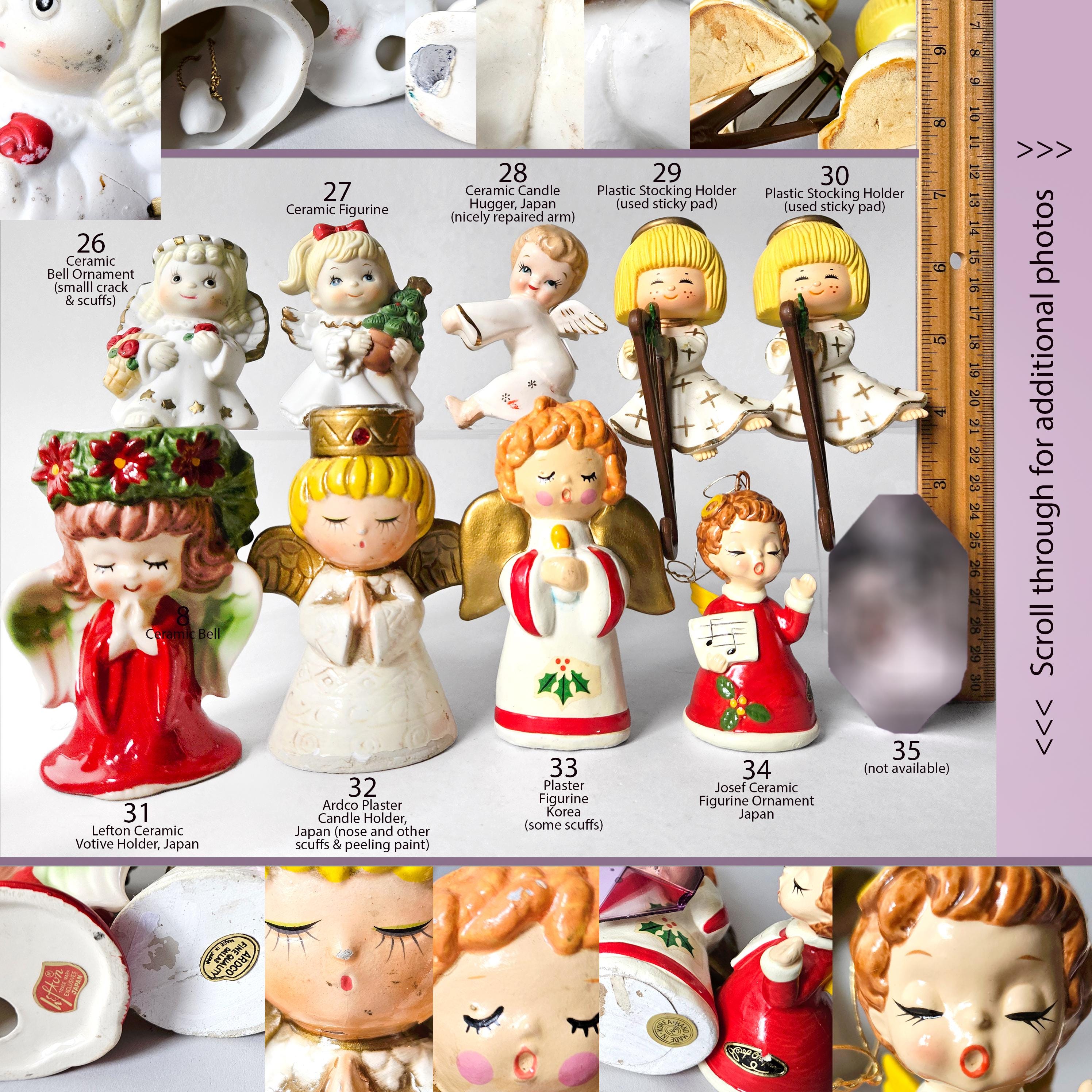 Vintage Christmas Angel Figurines, Ornaments, & Bells (as-is) - Etsy