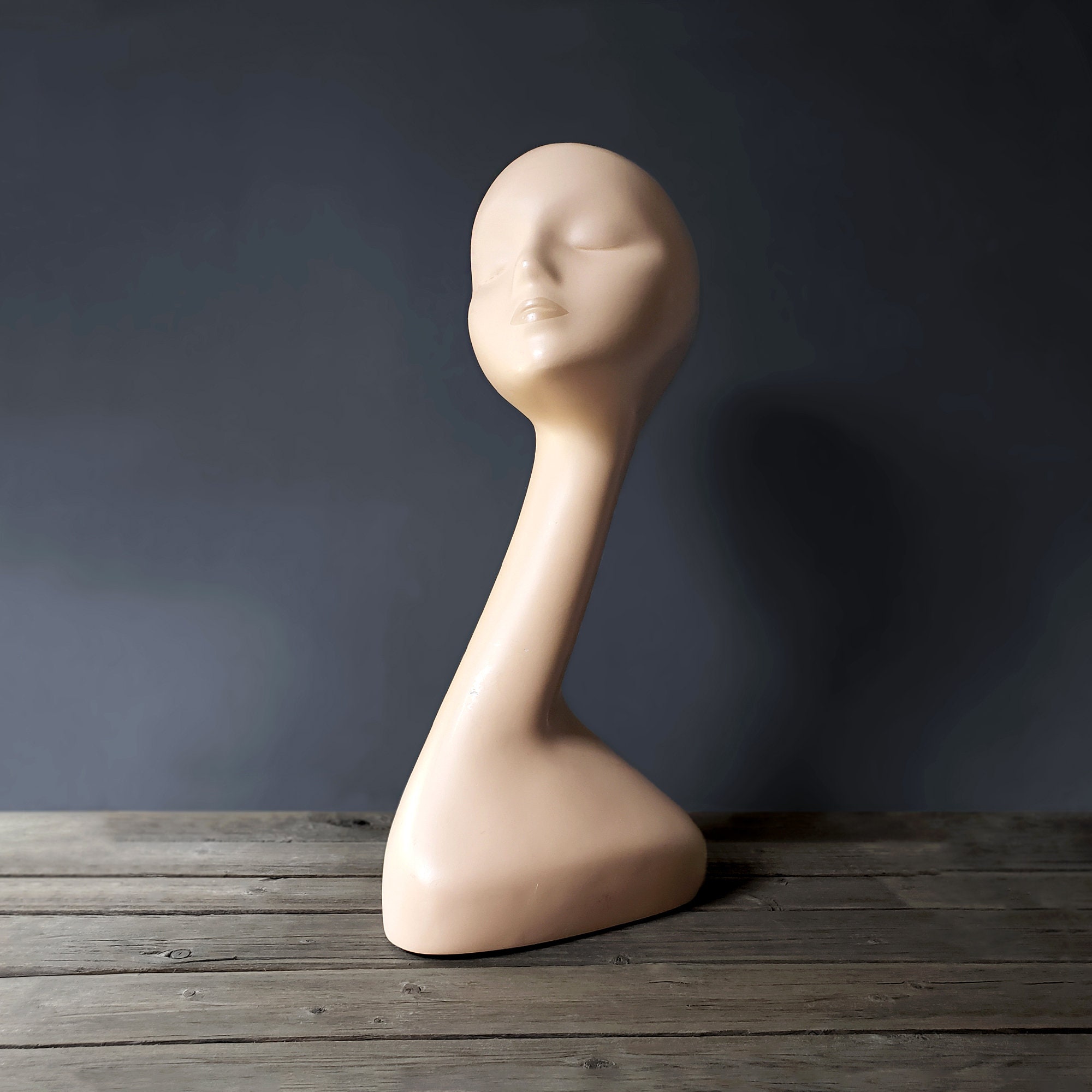 Female Mannequin Bust - Long Swan Neck - Woman Head Statue - Wig