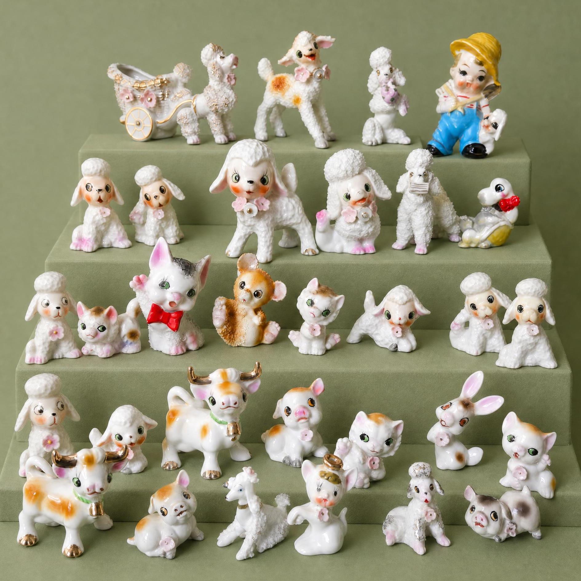⭐️陶器　レトロ　アンティーク　ミニュチュア　置物　動物　まとめ売り Miniature Vintage Japan Animals - Etsy