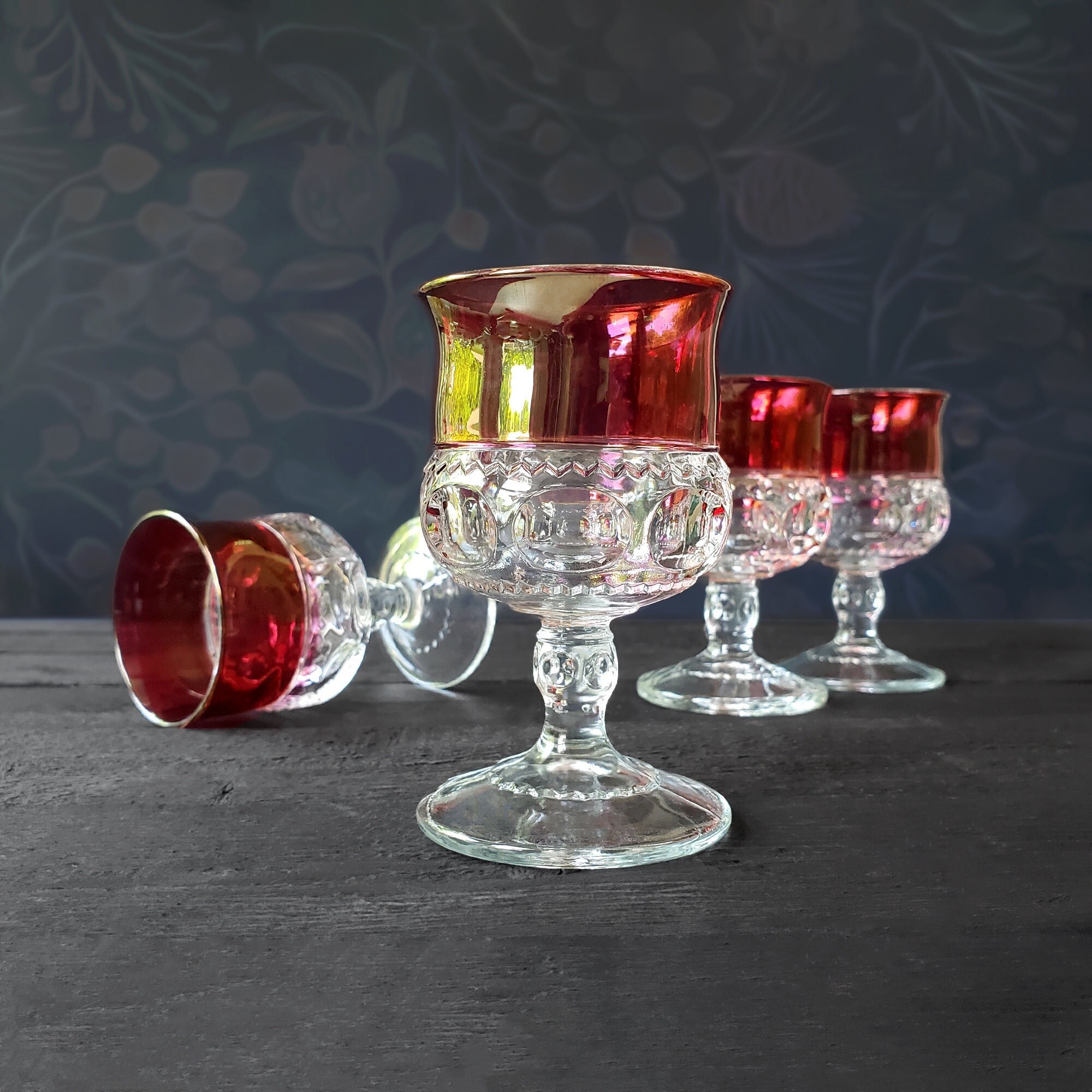 Vintage Tumblers, 2 Vintage Green Franciscan Cocktail Glass, Green Goblets, Tiffin Franciscan