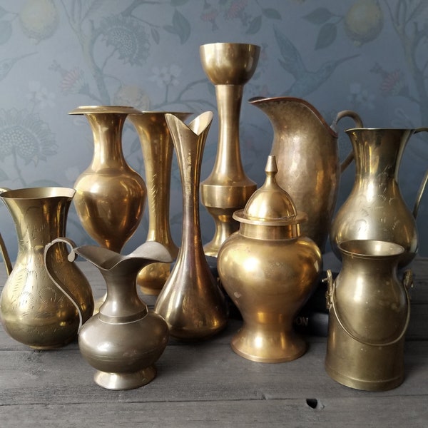 New Options! Assorted Brass Vases, Pitchers, & Jars - Sold Separately - Vintage