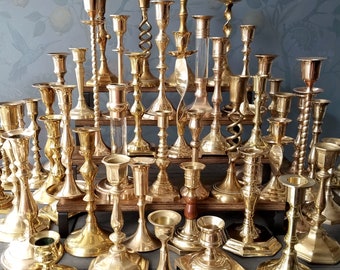 Assorted Brass Candlestick Candle Holders - Your Choice! Sold Separately - (Small/Light) Single Taper Candleholders - Vintage