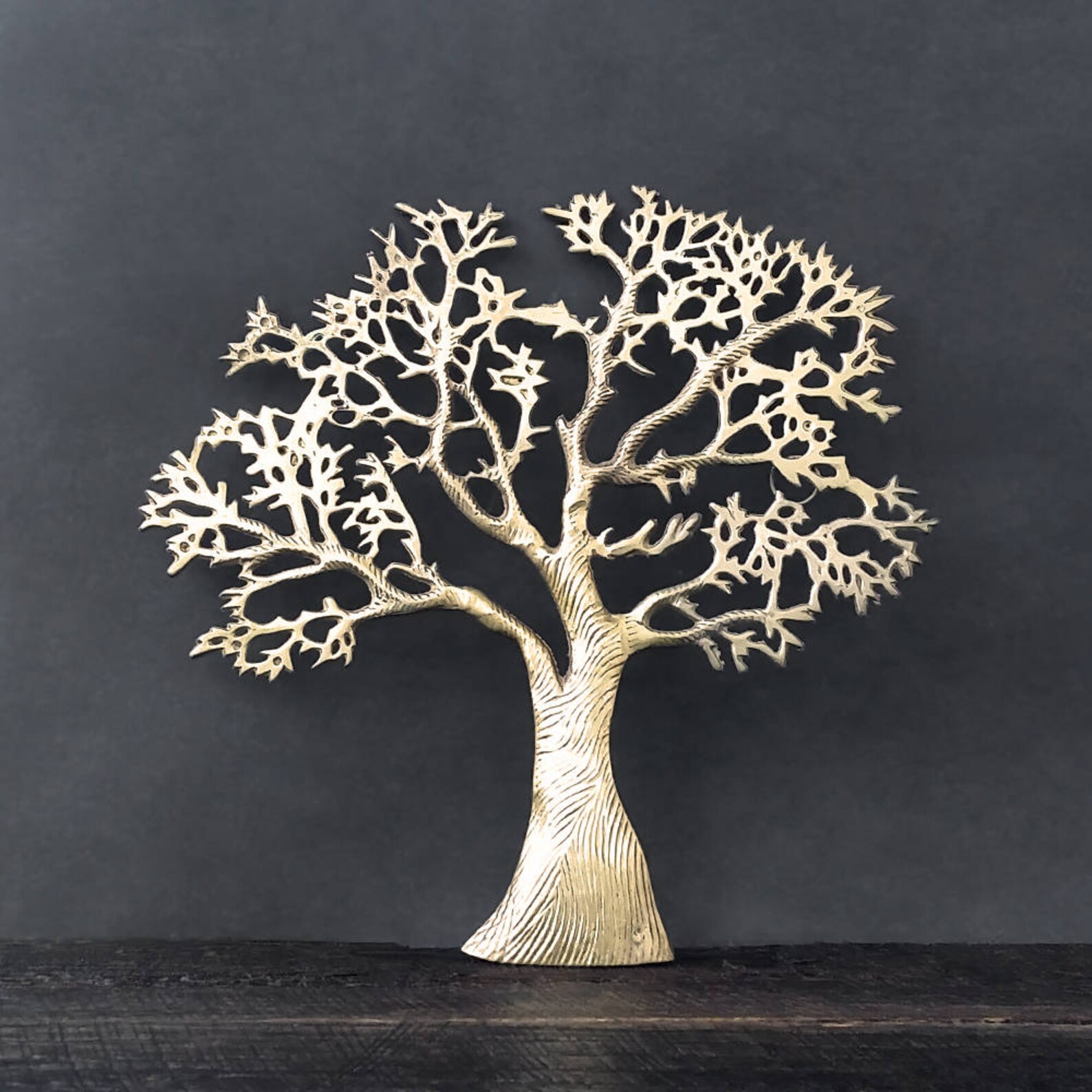 Brass Tree Wall Hanging Gold Woodland Wall Decor Vintage Etsy
