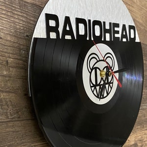 Re-purposed, Recycled Vinyl Record Radiohead Vinyl Clock 