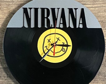 Re-purposed, recycled Vinyl Record - Nirvana vinyl clock