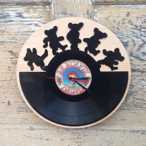 Red vinyl Re-purposed, recycled Vinyl Record -  GRATEFUL DEAD Dancing Bears