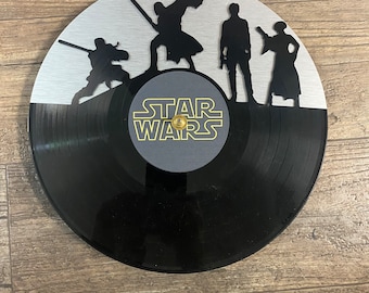 Re-purposed, recycled Vinyl Record -  Star Wars Vinyl Clock  ****SALE***** Ships Immediately