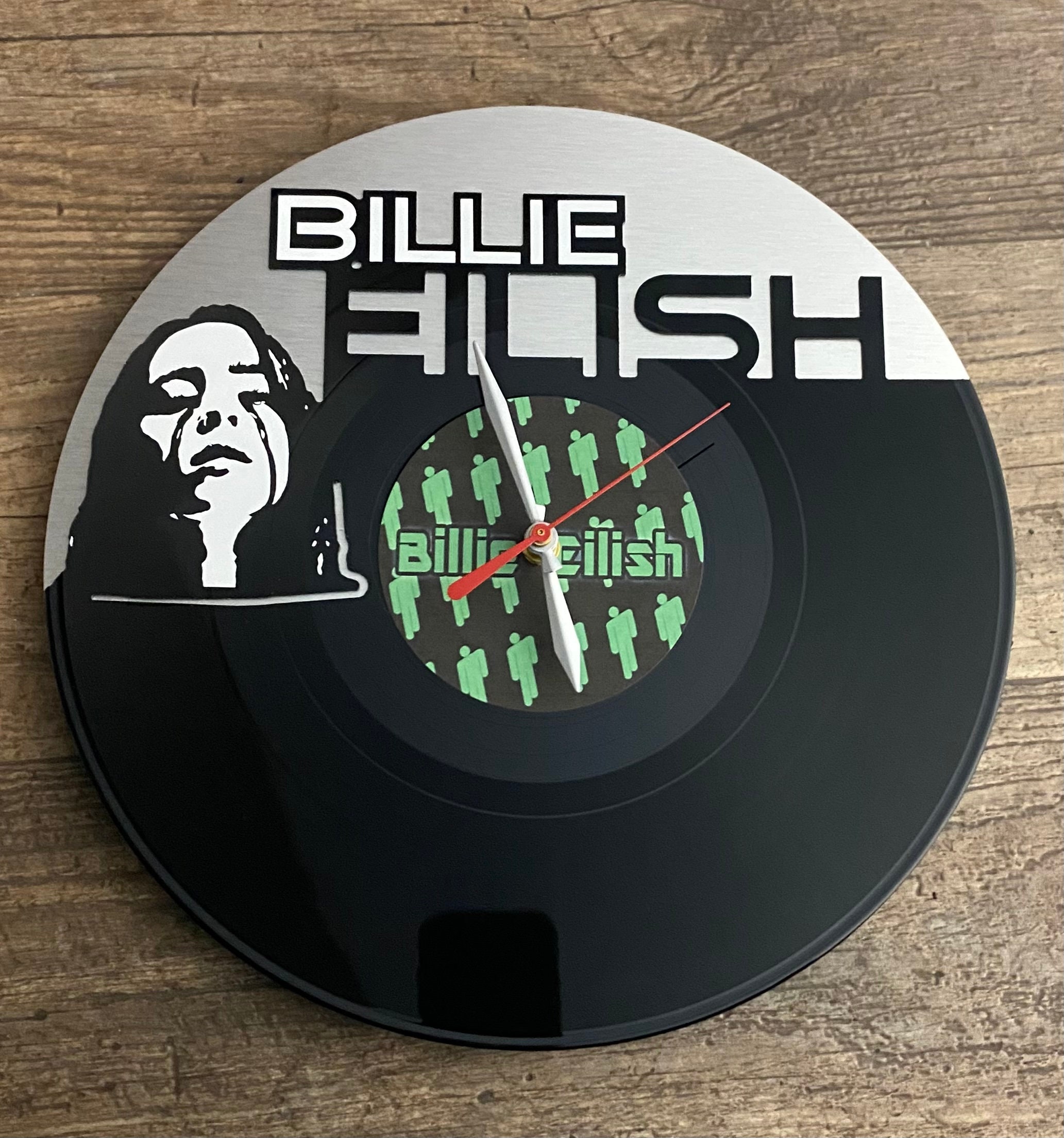 Re-purposed, Recycled Vinyl Record - Billie Eilish Vinyl Clock - Etsy