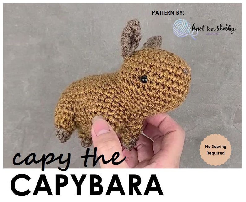 PATTERN: No Sew Amigurumi Crochet Pattern, Capy the Capybara Plush ...