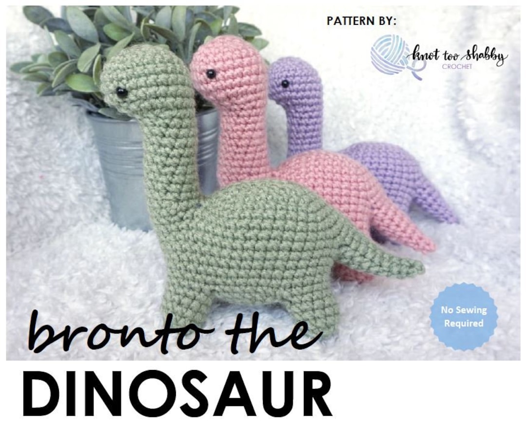 PATTERN: No Sew Amigurumi Crochet Pattern, Bronto the Dinosaur