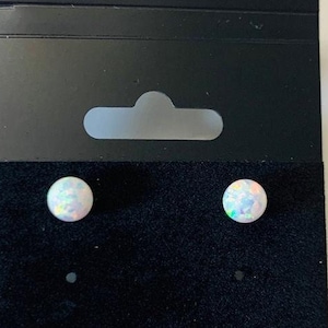 Sterling Silver Fire Opal Ball Stud Earrings