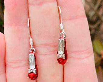 Dorothy from the Wizard of Oz’s Ruby Slippers Earrings sterling silver plated