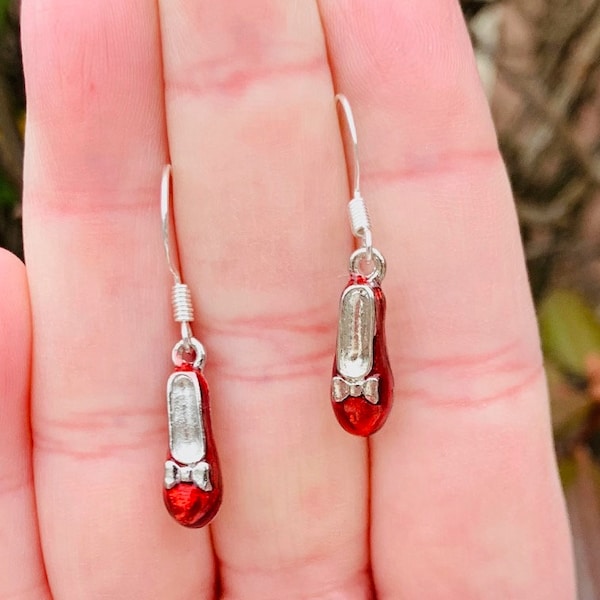 Dorothy from the Wizard of Oz’s Ruby Slippers Earrings sterling silver plated