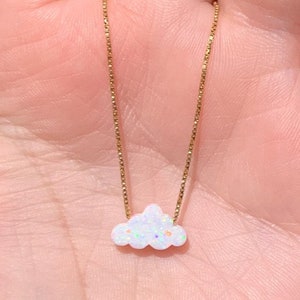 cloud necklace fire opal 14 karat gold filled chain | SEE VIDEO