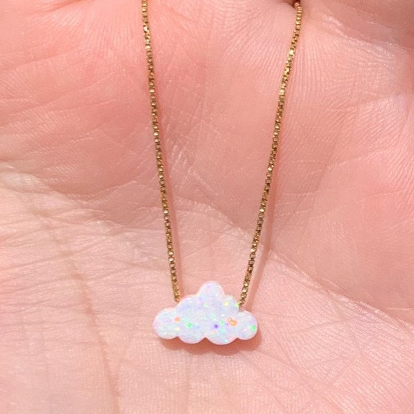 wolkketting vuuropaal 14 karaats gold filled ketting | BEKIJK VIDEO