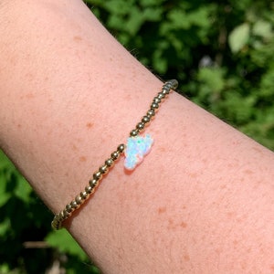 cloud bracelet fire opal gold plated beads