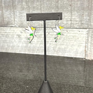 Tinkerbell Green fairy inspired earrings with stainless steel ear wires