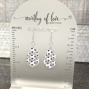 Soccer ball earrings stainless steel and acrylic