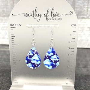 Storm Cloud-oorbellen van roestvrij staal en acryl