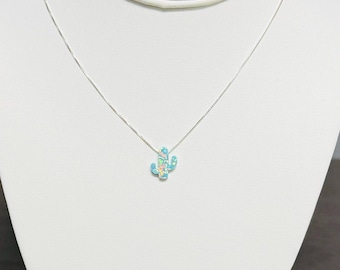 Cactus Fire Opal sterlingzilveren ketting