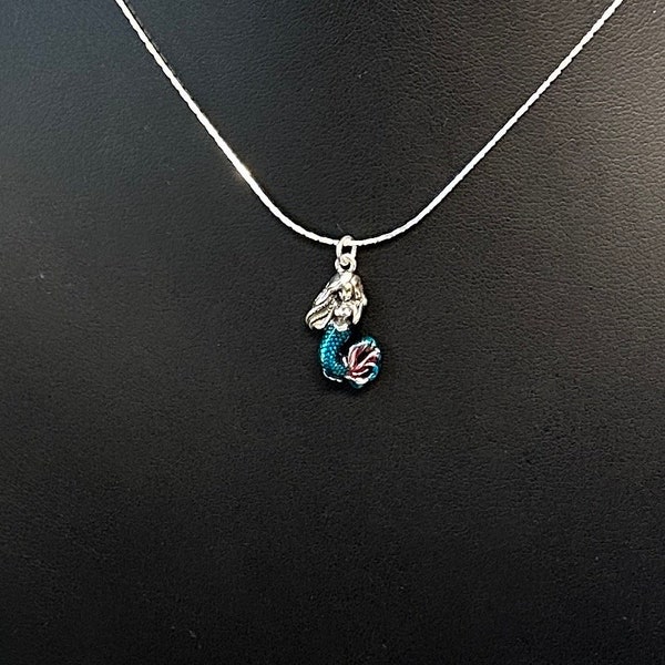 Collier inspiré d'un film d'action en direct Ariel la petite sirène en argent sterling