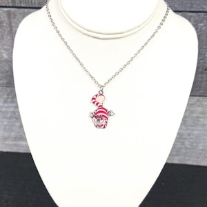 Cheshire Cat necklace with stainless steel chain