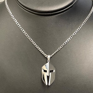 Warrior helmet stainless steel necklace made to order