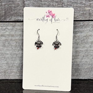 Black Dragon Earrings: Sterling Silver Charms