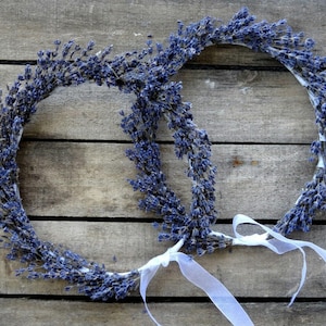 Dried Lavender Bridal Flower Crown: Handmade Hidecote Lavender, SET OF TWO