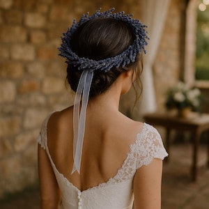 Corona di fiori di lavanda essiccata per la sposa - Corona nuziale - Per spose, per damigelle, per damigelle