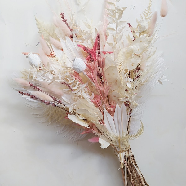 Dried Beachy Bouquet With Starfish - Summer Bouquet - Wedding Bouquet