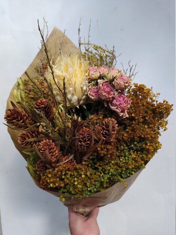 Beau bouquet de fleurs exotiques séchées Automne - Etsy France