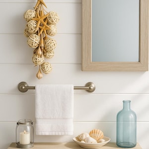 Coastal Kamboi Ball & Starfish Wall Hanging: Beachy Nautical Boho Decor