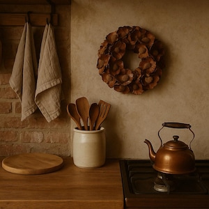 Mini Dried Palm Caps Wreath - Year Round Decoration (20cm)