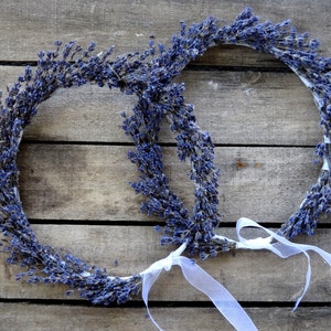 Dried Lavender Bridal Flower Crown - Wedding Crown - For Brides, For Bridesmaids, For Flower Girls - Bridal Accessories - SET OF TWO