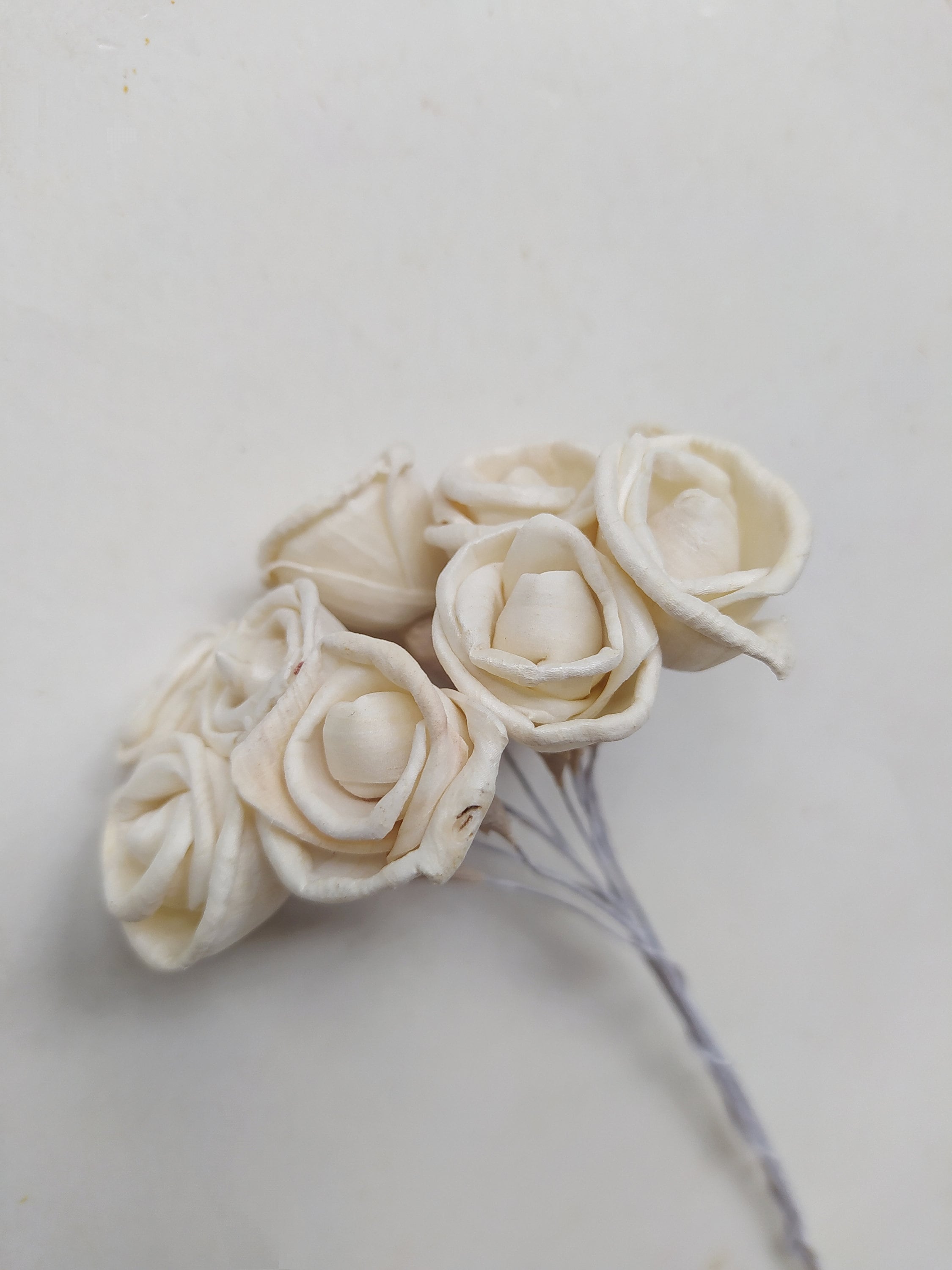 Sola Wood Roses 2cm on Wire Stem - Bridal Bouquet Flowers (10