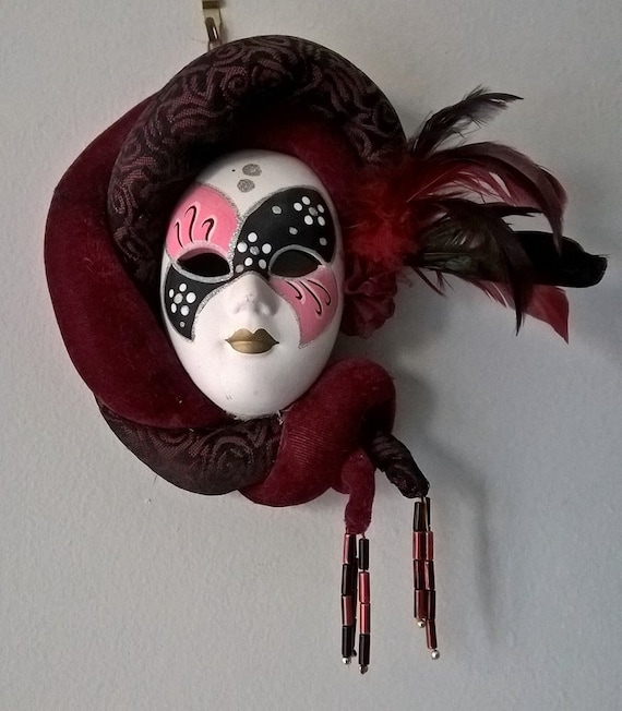 Small Venetian Mask Modern Wall Decoration Masquerade Ball Etsy